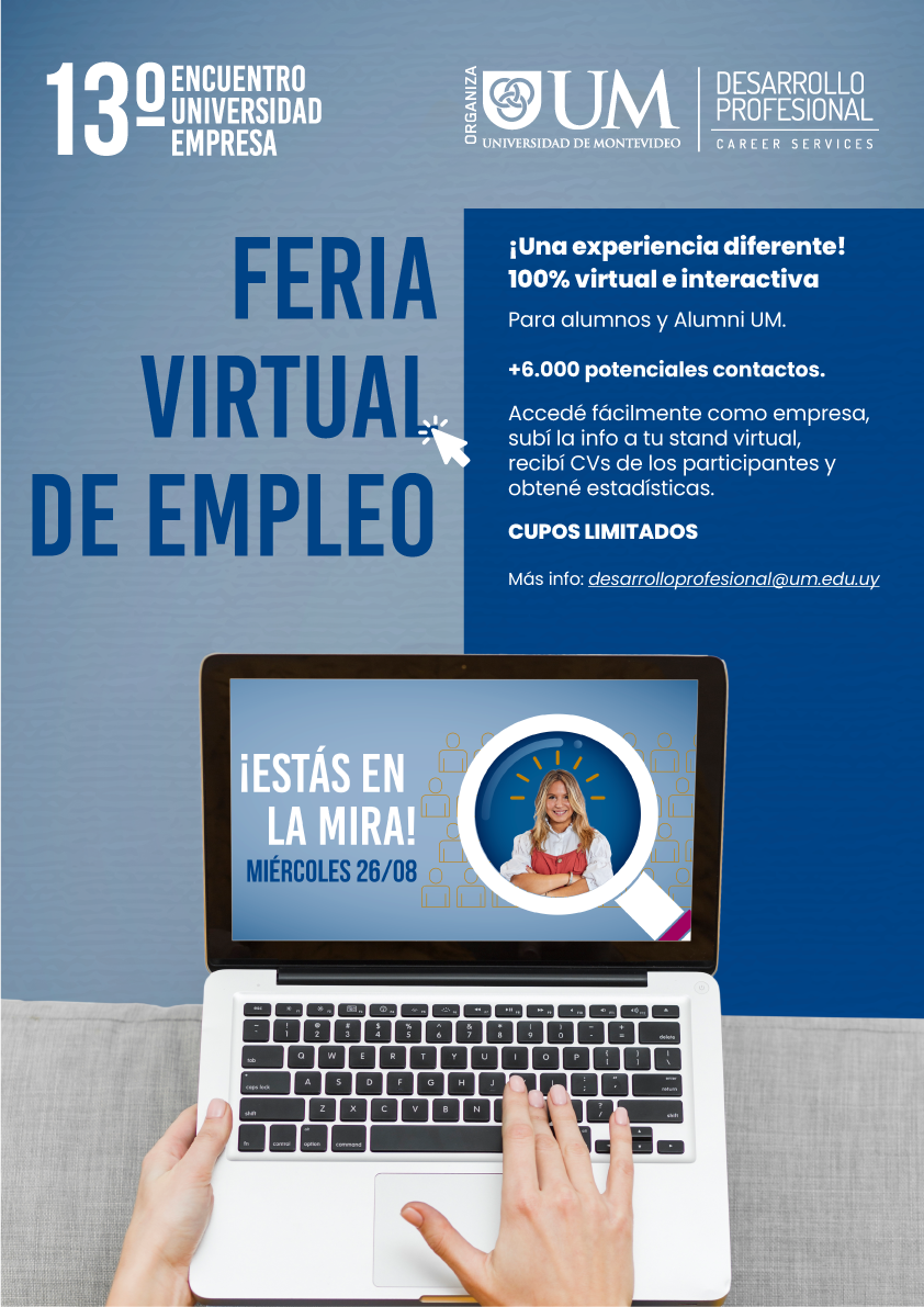 Afiche anunciando la feria virtual de empleo. 