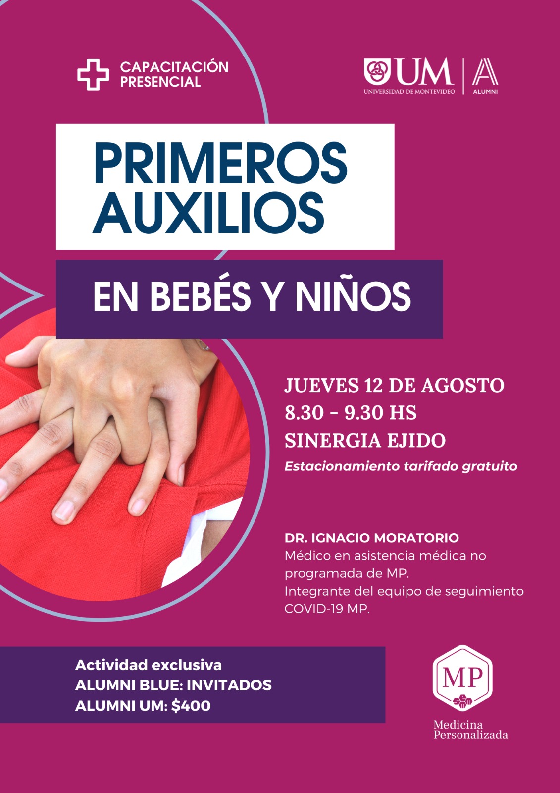 Capacitación primeros auxilios en bebés y niños