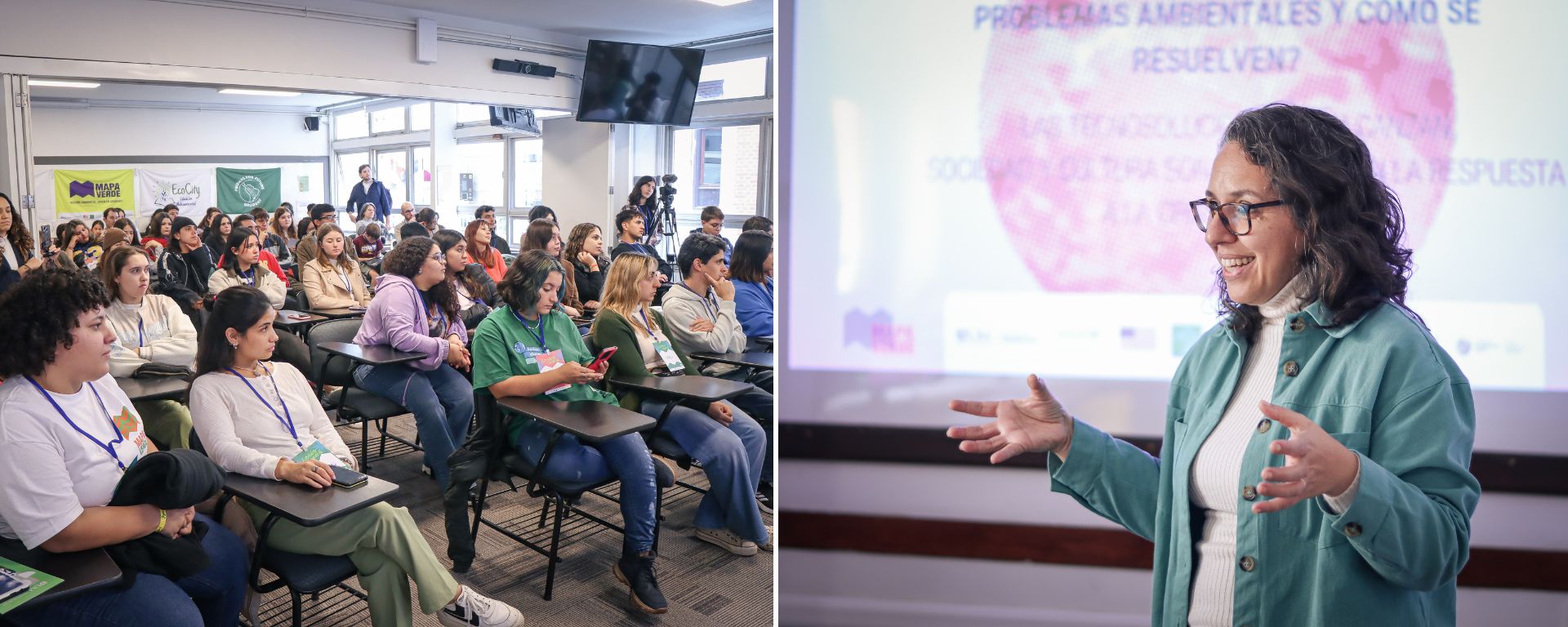 Victoria Gómez dictando el taller "Comunicación ambiental"