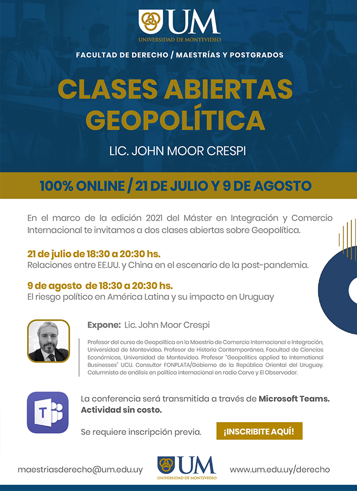 Clases abiertas Geopolítica -  Lic. John Moor Crespi