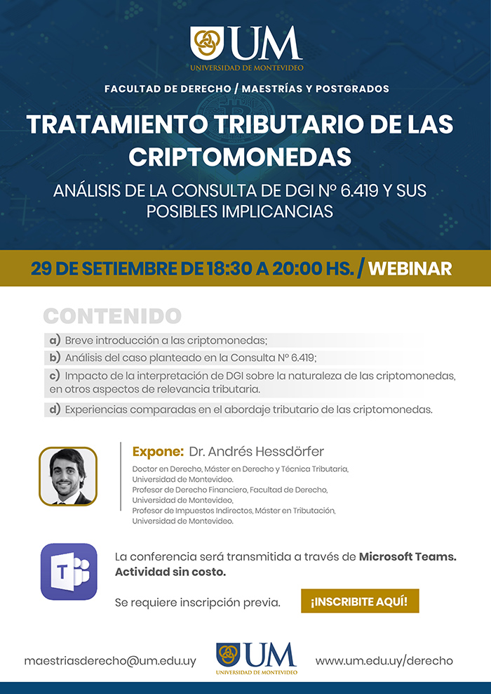 Webinar: Tratamiento tributario de las criptomonedas