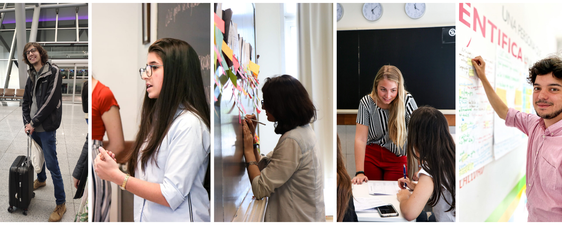 Alumnos de la UM en distintas situaciones vinculadas a desarrollo de la innovación.